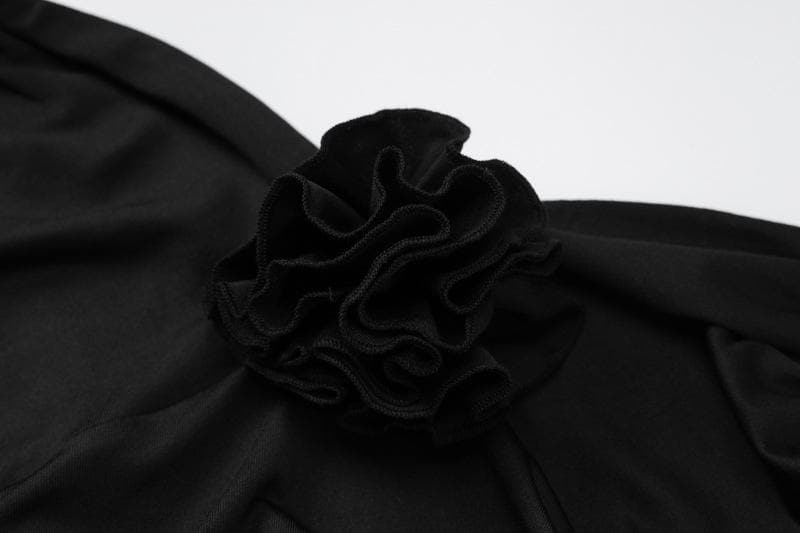 Sweetheart Halter Neck 3D Floral Applique Ruched Bodycon Mini Dress 6