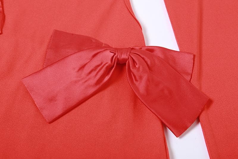 Long Sleeve Side Cutout Bow Detail Bodycon Maxi Dress 6