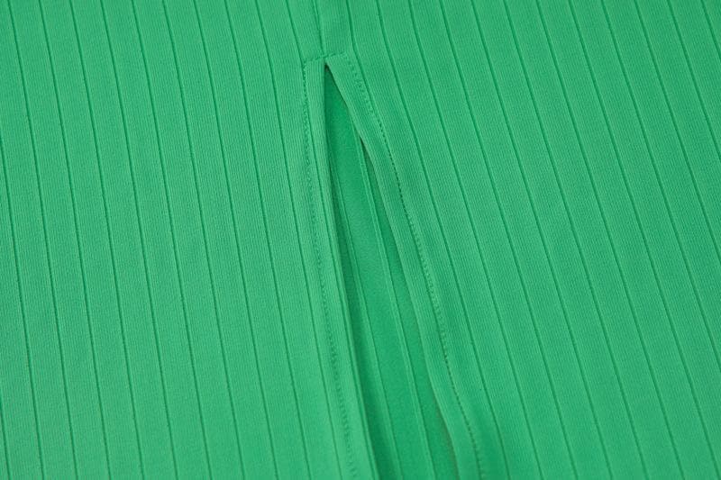 Rib Knit Scoop Neck Double Strap Contrast Trim Hollow Out Midi Dress 6