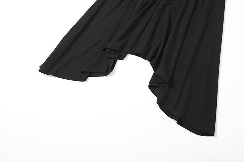 Spaghetti Strap V Neck Ruched Ruffle Hem High Slit Maxi Dress 6
