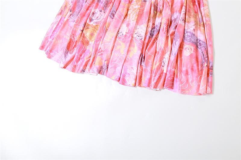 Strapless Floral Print Lace-Up Back Maxi Dress 6