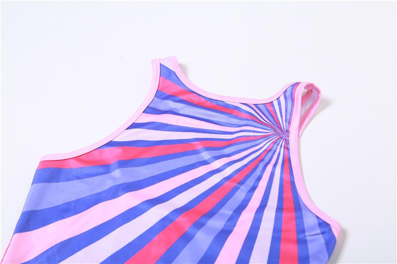 Sunburst Stripe Cut In Sleeveless Bodycon Maxi Dress 5