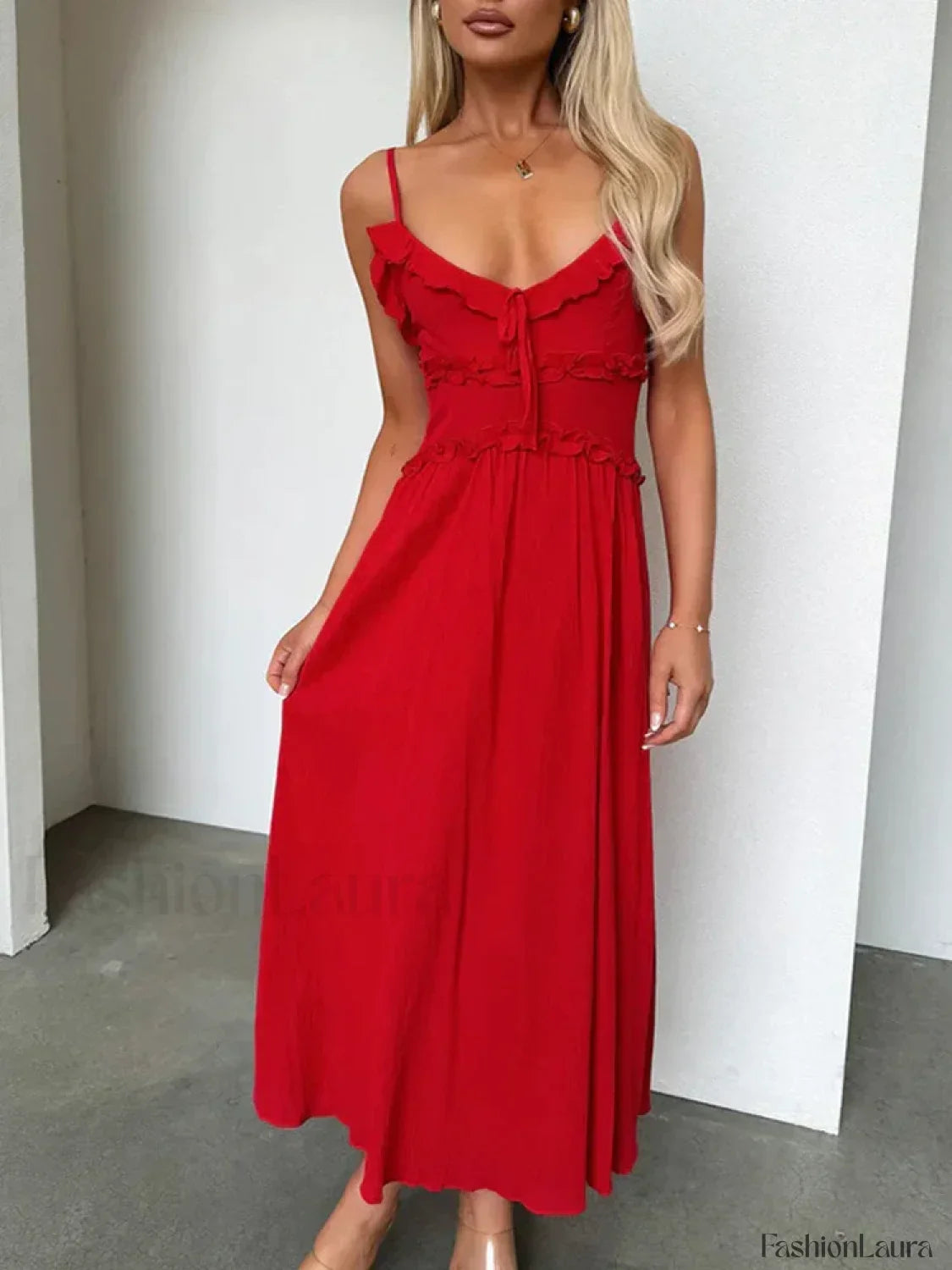 V-Neck Camisole Midi Dress 9