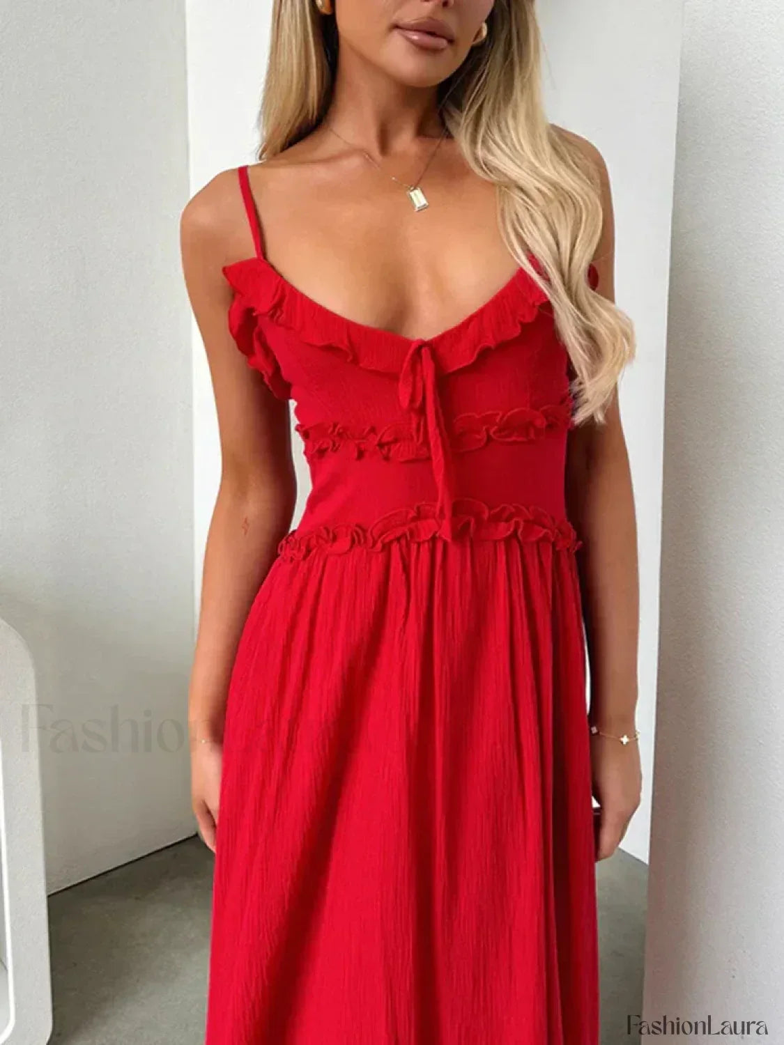 V-Neck Camisole Midi Dress 8