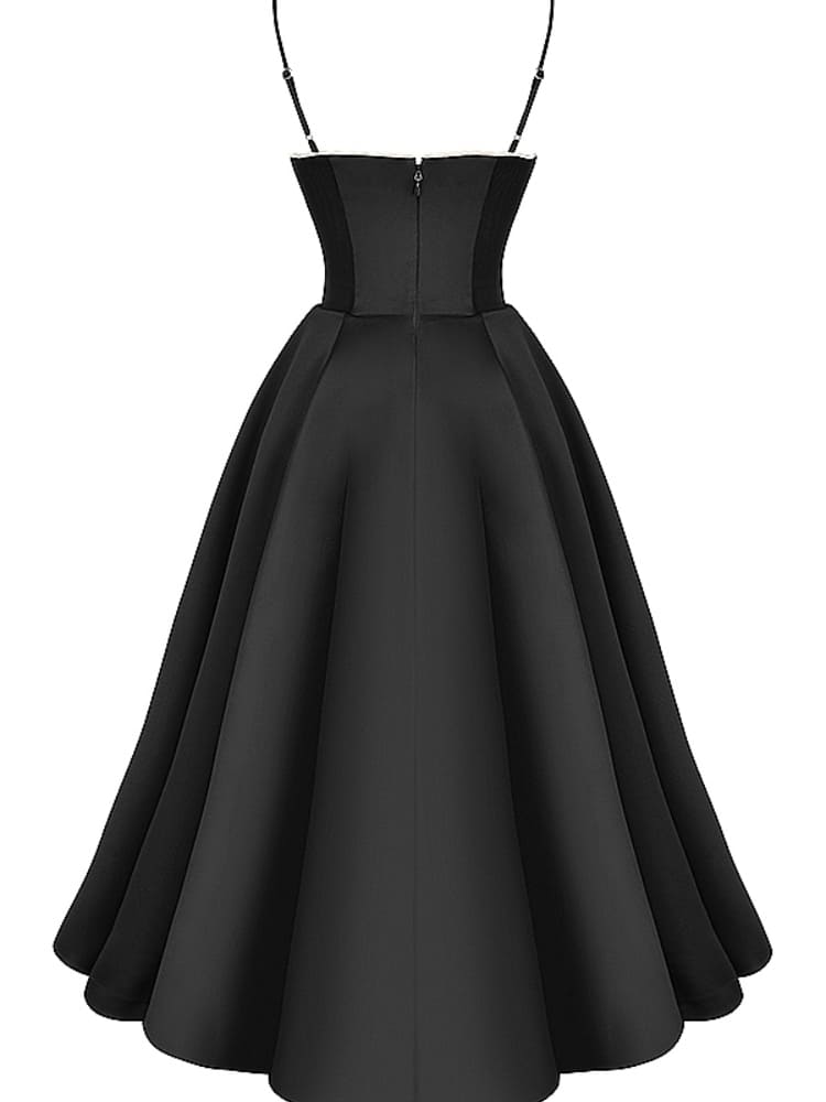 Sweetheart Lace Trim Bustier Tulle Hem Fit and Flare Midi Dress 10