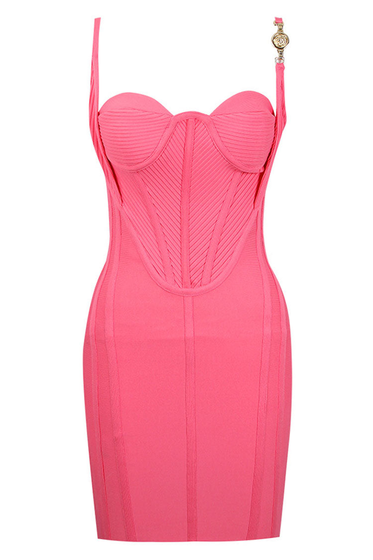 Ribbed Corset Sweetheart Bustier Spaghetti Strap Bodycon Mini Dress 2