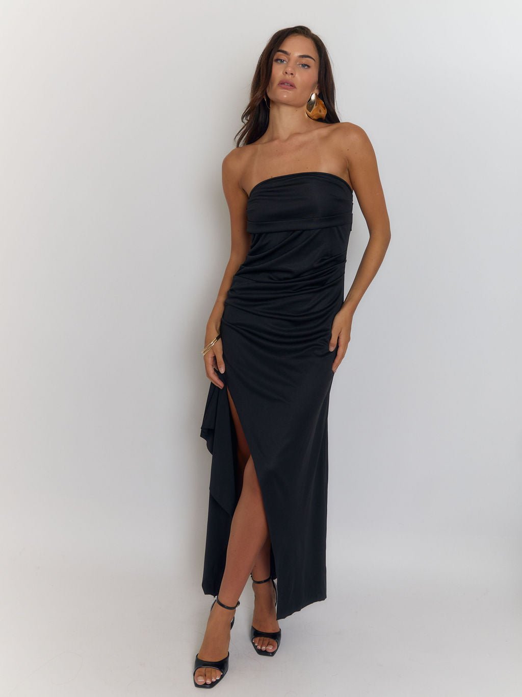 Strapless Backless Column Floor Length Maxi Dress 3