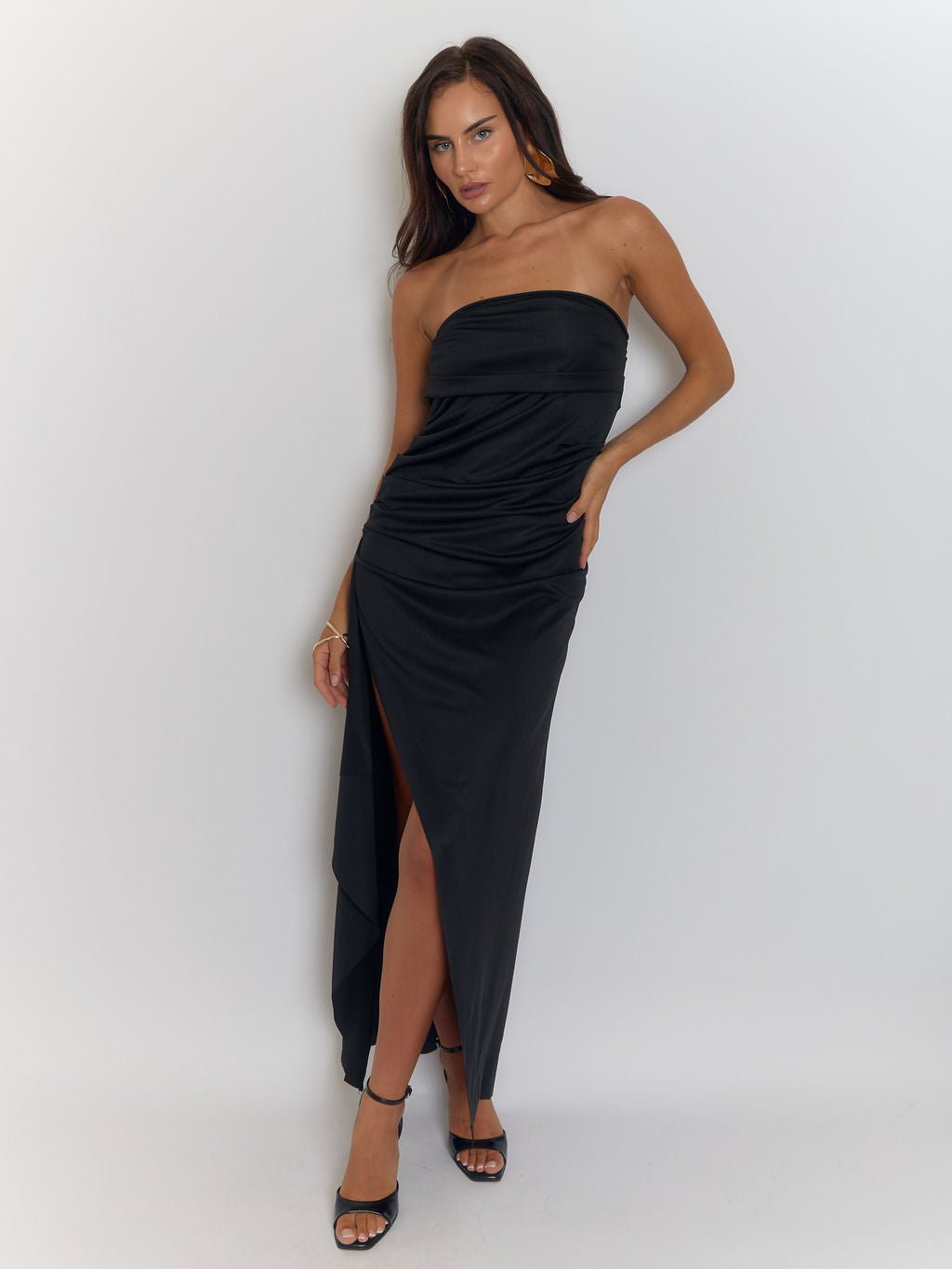 Strapless Backless Column Floor Length Maxi Dress 5