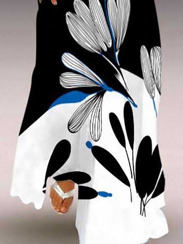 Floral Print Notched V-Neck Sleeveless Pocket Maxi Dress 3