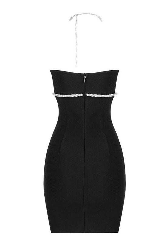 Sweetheart Rhinestone Halter Neck Strapless Embellished Mini Dress 4