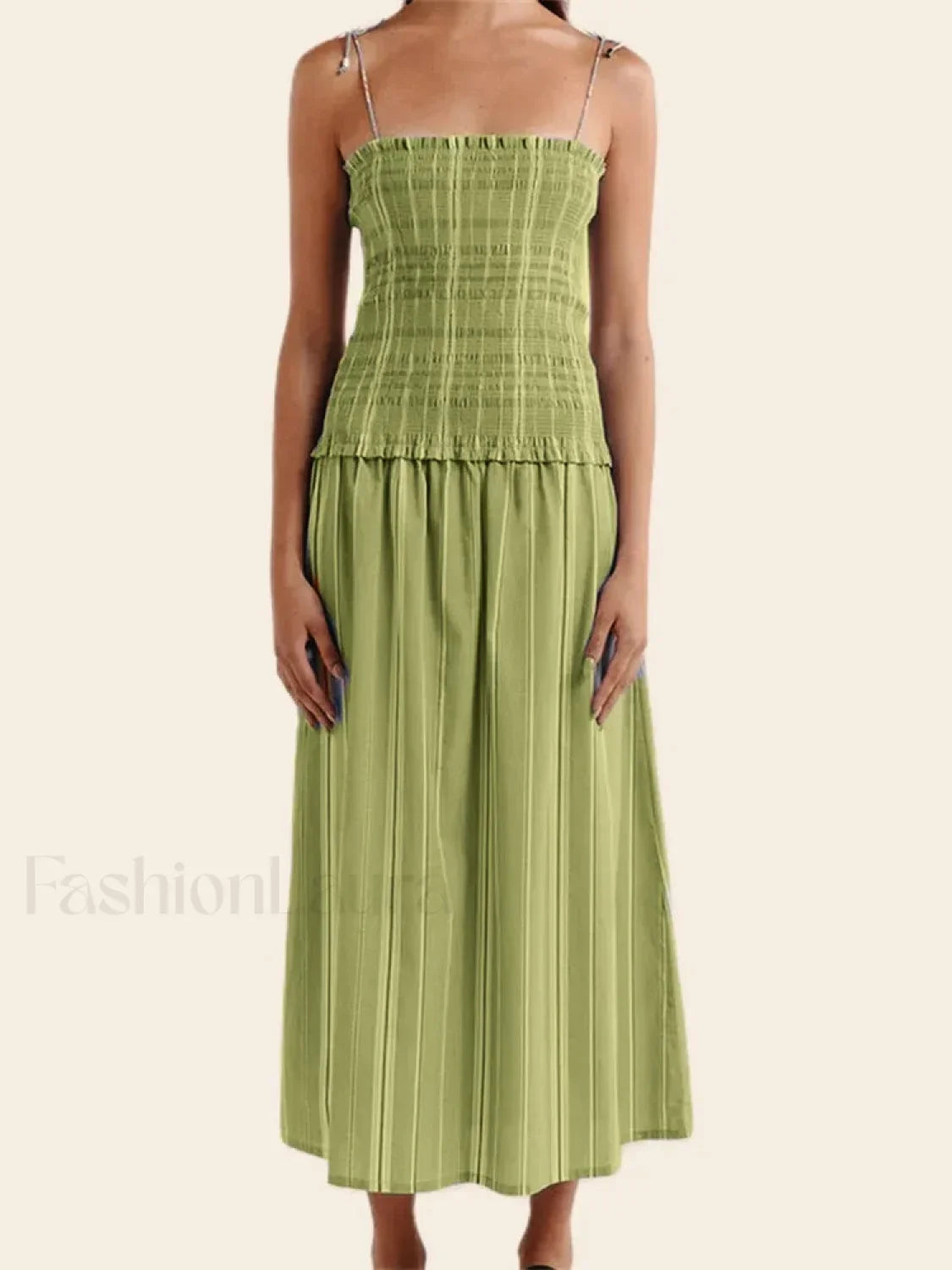 Striped Spaghetti Patchwork Maxi Dress 4