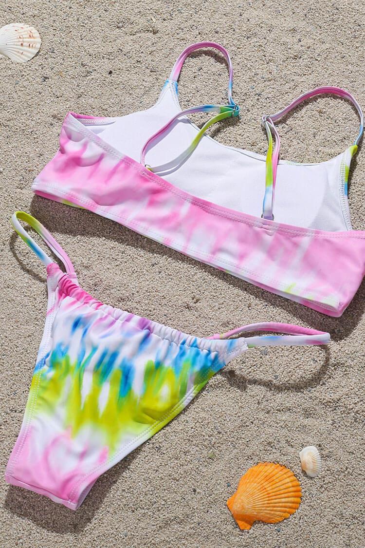 Tie Dye Cami String Bikini Swimsuit - Two Piece Set