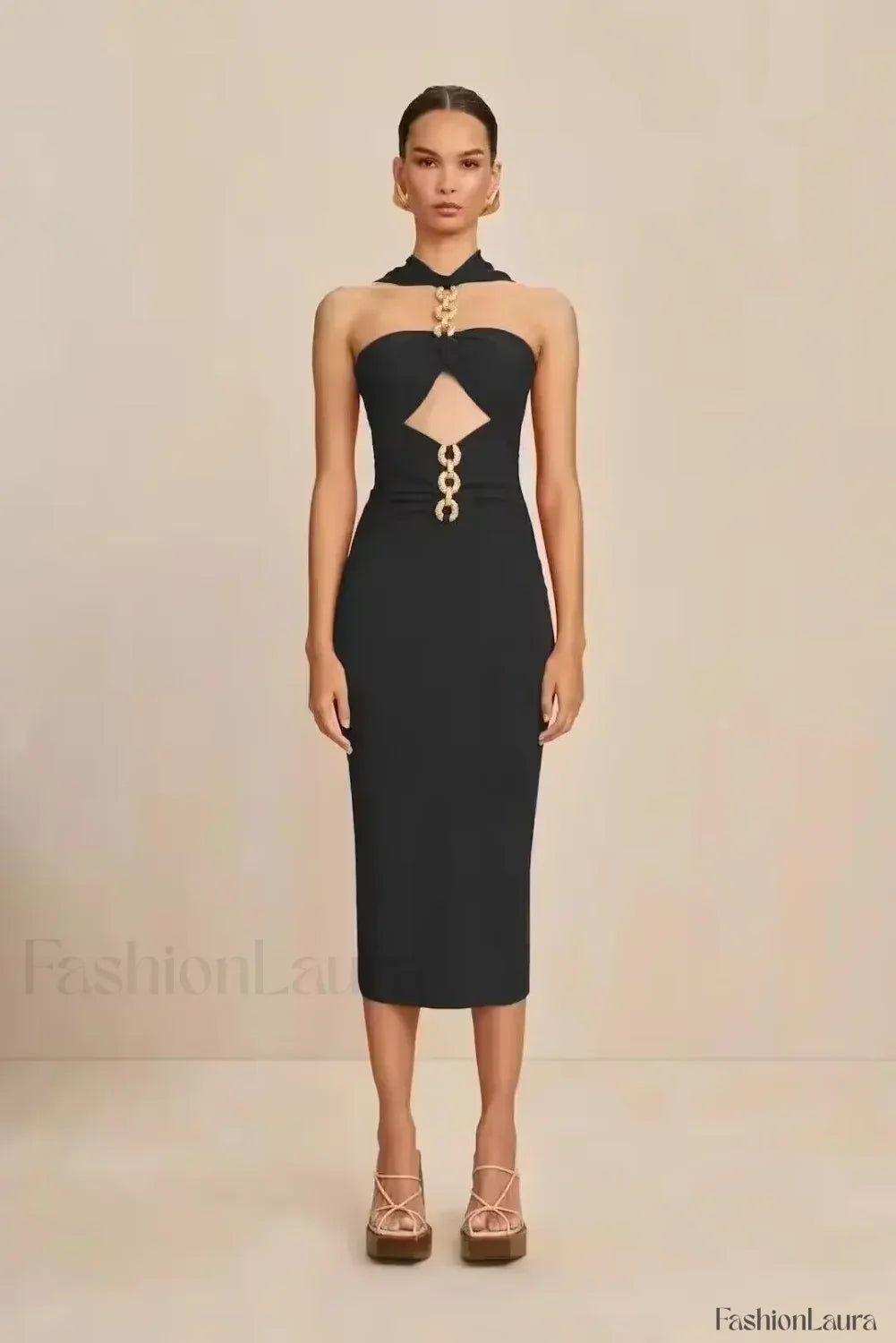 Halter Bandage Midi Dress 5