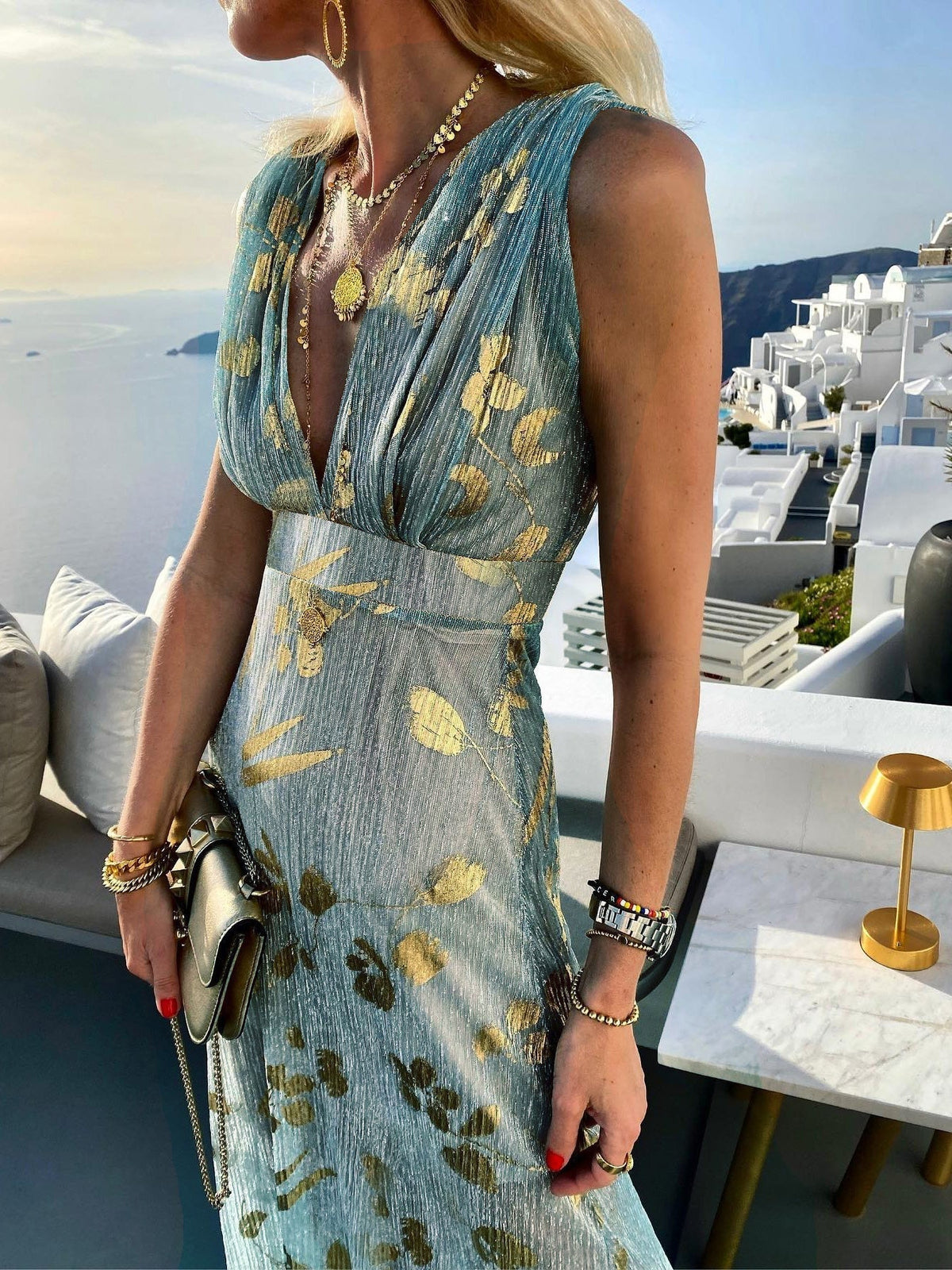 Dresses Neck Print Stamping Maxi Dress 2