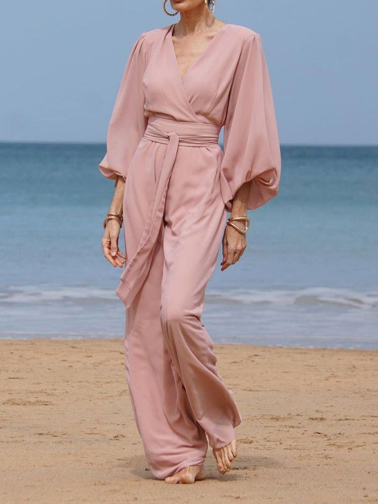 Dresses Neck Tie Balloon Sleeve Dress