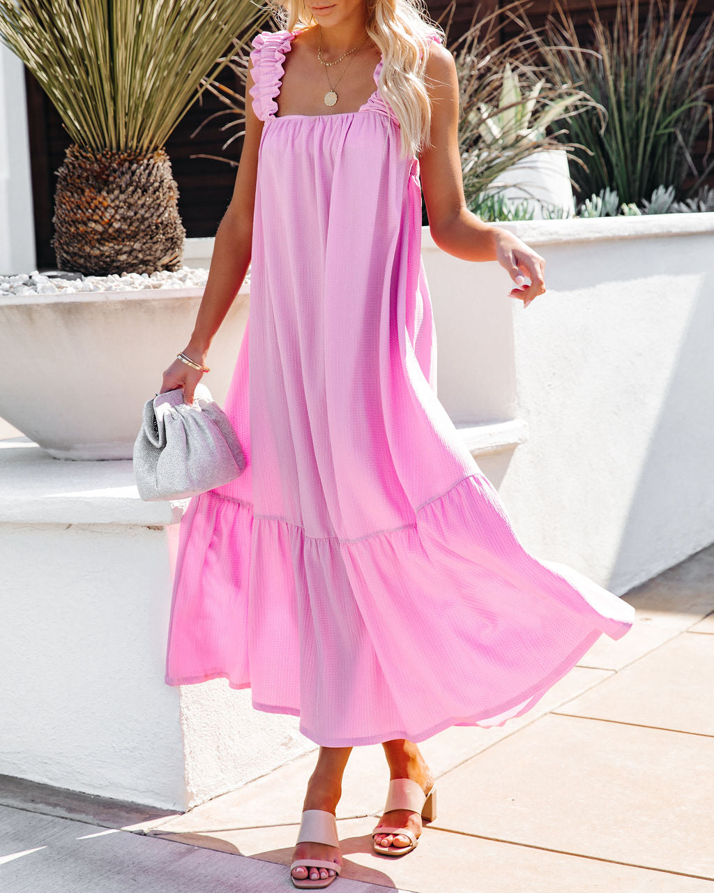 Spaghetti Strap Ruched Column Maxi Gown 3